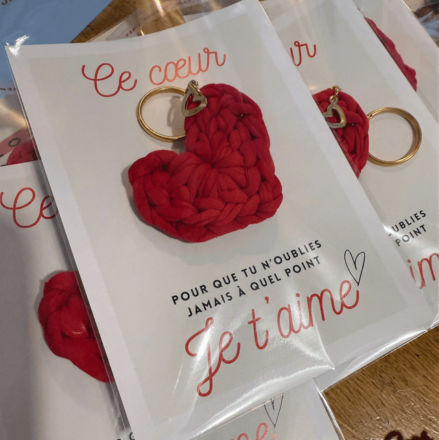 Carte Amour avec porte clef cœur